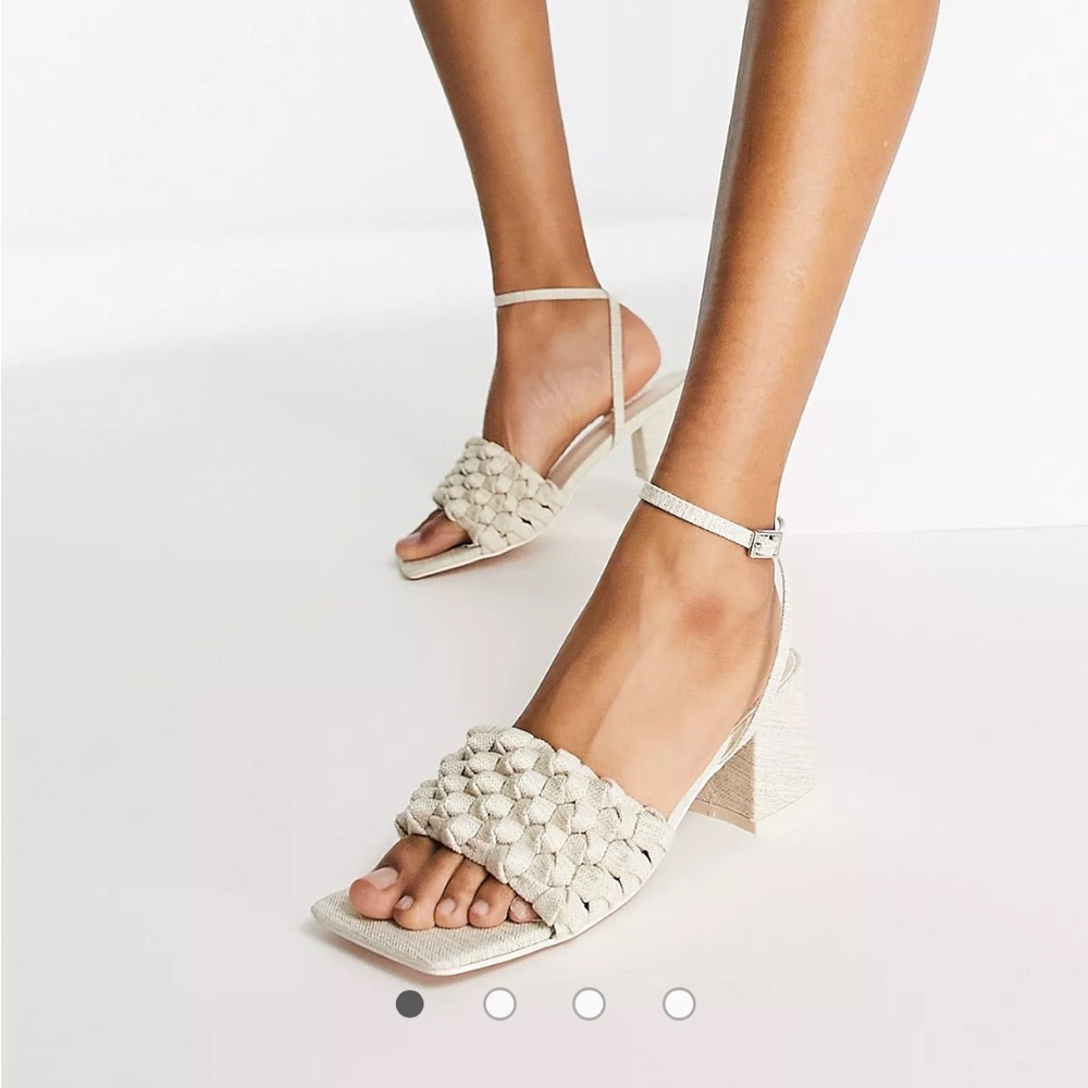 Natural Woven Block Heels